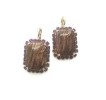 Earrings By Mariana Woman Rectangle Brown Gold and Velvet Swarovski Crystals - Image 3