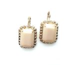 Earrings By Mariana Woman Rectangle Pretty Pink Swarovski Crystals - Image 3