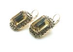 Earrings By Mariana Woman Delicate Olive Green and Honey Swarovski Crystals - Image 3