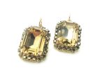 Earrings By Mariana Woman Delicate Olive Green and Honey Swarovski Crystals