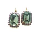 Earrings By Mariana Woman Black Diamond and Cyclamen Opal Swarovski Crystals