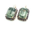 Earrings By Mariana Woman Black Diamond and Cyclamen Opal Swarovski Crystals - Image 3