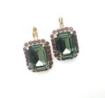 Earrings By Mariana Woman Black Diamond and Cyclamen Opal Swarovski Crystals - Image 2