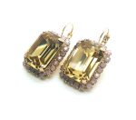 Earrings By Mariana Africa Coll. Rose Opal & Light Colorado Topaz Swarovski Crystals