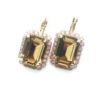 Earrings By Mariana Africa Coll. Rose Opal & Light Colorado Topaz Swarovski Crystals - Image 3