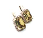 Earrings By Mariana Africa Coll. Rose Opal & Light Colorado Topaz Swarovski Crystals - Image 2