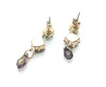 Mariana Earrings Drop Grey,Purple & Brown Swarovski Crystals My Treasures Coll. - Image 2
