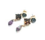 Mariana Earrings Drop Grey,Purple & Brown Swarovski Crystals My Treasures Coll.