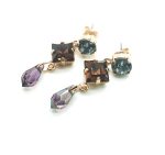 Mariana Earrings Drop Grey,Purple & Brown Swarovski Crystals My Treasures Coll. - Image 3