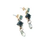 Mariana Earrings Drop Light Blue, Grey & Clear Swarovsky Crystals Xenia Odyssey Coll. - Image 2
