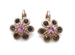 Earrings By Mariana Woman Flower Rose and Silver Night Swarovski Crystals - Image 2