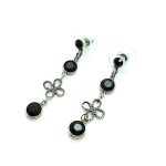 Mariana Earrings Flower Beautiful Black Swarovski Crystals My Treasures Coll.