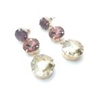 Mariana Earrings Drop Purple, Brown, Clear, Honey Austrian Crystals My Treasures Coll. - Image 3