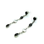 Mariana Earrings Heart Shape & Oval Black Swarovski Crystals My Treasures Coll.