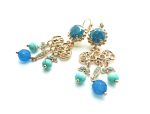 Earrings By Mariana Woman Chandelier Light Blue, Turquoise and Sapphire Swarovski Crystals - Image 2