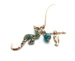 Mariana Pendant Necklace Turquoise & Swarovski Crystals Seahorse Congo Africa Coll. - Image 2