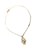 Mariana Pendant Necklace Hamsa White & Clear Swarovski Crystals My Treasures Coll. - Image 3