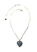 Pendant By Mariana Woman Heart Shape Aqua and Montana Blue Swarovski Crystals - Image 2
