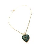 Pendant By Mariana Woman Heart Shape Aqua and Montana Blue Swarovski Crystals - Image 3