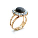 Mariana Ring Gray Czech & Silver Night Swarovski Crystals Zulu Africa Coll.