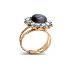 Mariana Ring Gray Czech & Silver Night Swarovski Crystals Zulu Africa Coll. - Image 2