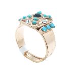 Mariana Ring Black Diamond & Blue Austrian Crystals Zanzibar Africa Coll. - Image 3