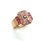 Mariana Ring Light Rose and Gray Austrian Crystals Madagascar Africa Coll. - Image 3