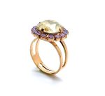 Mariana Ring Beautiful Yellow & Purple Swarovski Crystals My Treasures Coll.