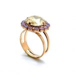 Mariana Ring Beautiful Yellow & Purple Swarovski Crystals My Treasures Coll.