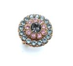 Mariana Ring Light Rose & Silver Night Swarovski Crystals Madagascar Africa Coll. - Image 2