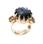 Mariana Ring Faceted Amethyst & Topaz Swarovski Crystals My Treasures Coll. - Image 3