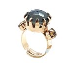 Mariana Ring Faceted Amethyst & Topaz Swarovski Crystals My Treasures Coll.