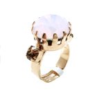 Mariana Ring Rose Opal & Smoked Topaz Austrian Crystals Barbados Caribbean Life Coll.