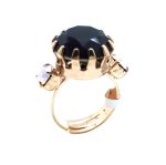 Ring By Mariana Blue Black and Pink Swarovski Crystals - Image 3