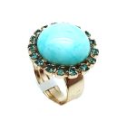 Mariana Ring Turquoise and Aqua Swarovski Crystals Zambezi Africa Coll. - Image 3