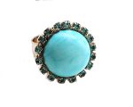Mariana Ring Turquoise and Aqua Swarovski Crystals Zambezi Africa Coll. - Image 2