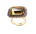 Ring By Mariana Woman Colorado Topaz and Rose Opal Swarovski Crystals - Image 3