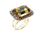 Ring By Mariana Woman Colorado Topaz and Rose Opal Swarovski Crystals
