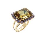 Ring By Mariana Woman Colorado Topaz and Rose Opal Swarovski Crystals - Image 2