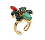 Mariana Ring Beautiful Denim blue, Light sapphire, Violet, Chrysolite Swarovski Crystal Gaea Odyssey Coll.