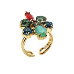 Mariana Ring Beautiful Denim blue, Light sapphire, Violet, Chrysolite Swarovski Crystal Gaea Odyssey Coll. - Image 3