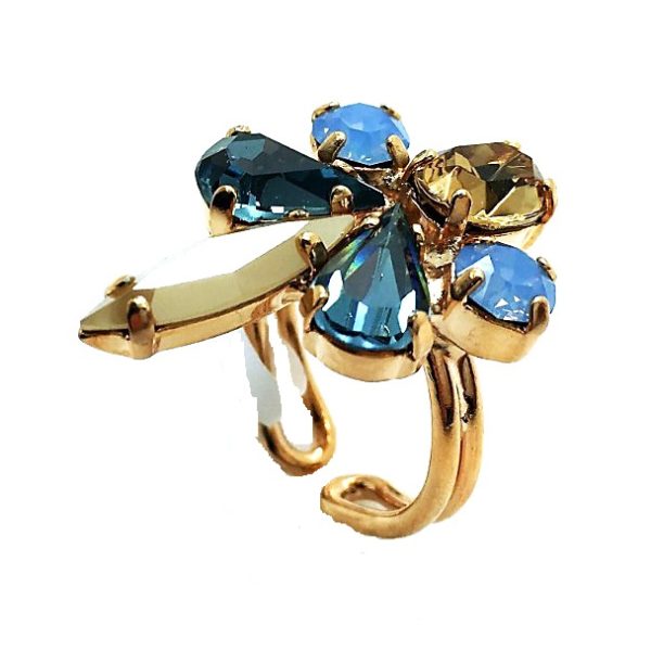 Mariana Ring Beautiful Indian Sapphire Austrian Crystals Rhapsody Odyssey Coll.