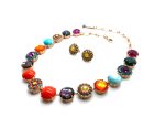 Mariana Jewelry Set Turquoise & Purple, Yellow, Blue, Orange, Green Austrian Crystals Masai Africa Coll. - Image 2