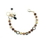Mariana Bracelet Red Obsidian & Swarowski Crystal Flower My Treasures Coll. - Image 2