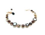 Mariana Bracelet Red Obsidian & Swarowski Crystal Flower My Treasures Coll.