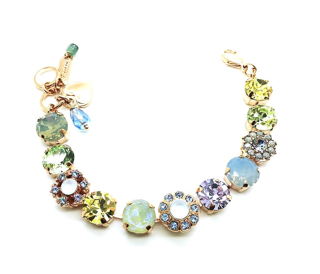 B-4174-1904-RG (3) Mariana Bracelet Yellow, Purple, Light Blue, Green & White Austrian Crystals Summer 2019 Special Coll. - Image 1