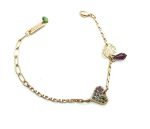 Bracelet By Mariana Woman Heart Shape Champagne and Topaz Swarovski Crystals