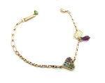 Bracelet By Mariana Woman Heart Shape Champagne and Topaz Swarovski Crystals - Image 3