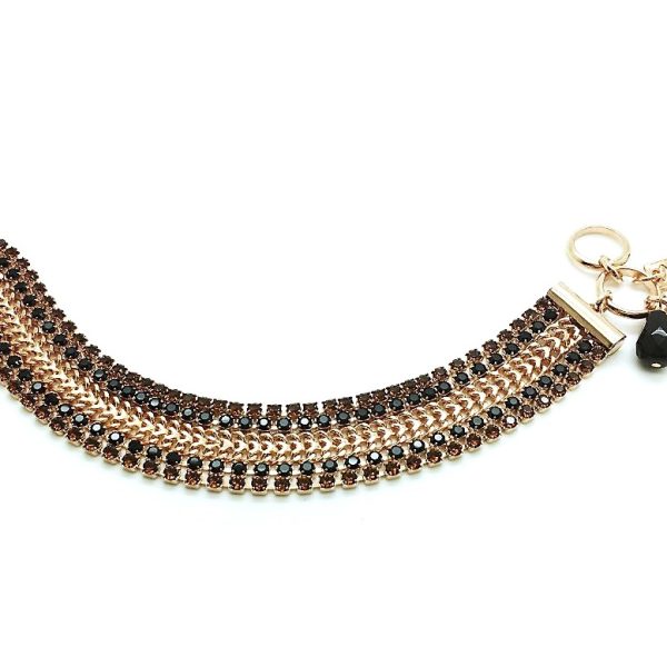 Mariana Bracelet Black and Smoked Topaz Swarowski Crystals My Treasures Coll.