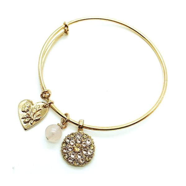 Mariana Calf  Bracelet Guardian Angel Pink Champagne Austrian Crystals Pink Ice Gypsy Soul Coll.